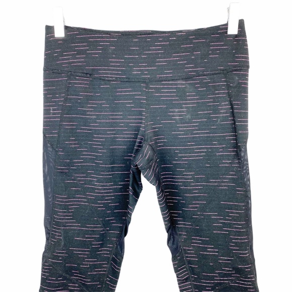 ZELLA Pink Black Cropped Mesh Yoga Leggings Small - Picture 2 of 5